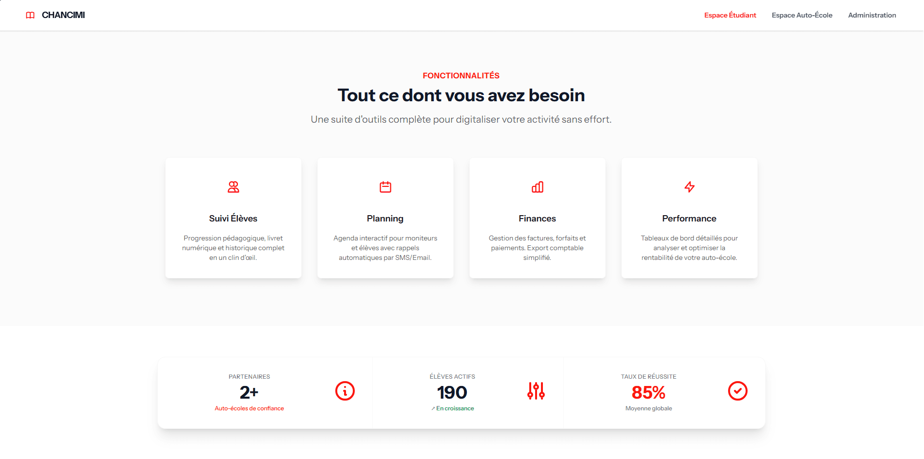 Chancimi System – SaaS intelligent de gestion d’auto-école - visuel 2